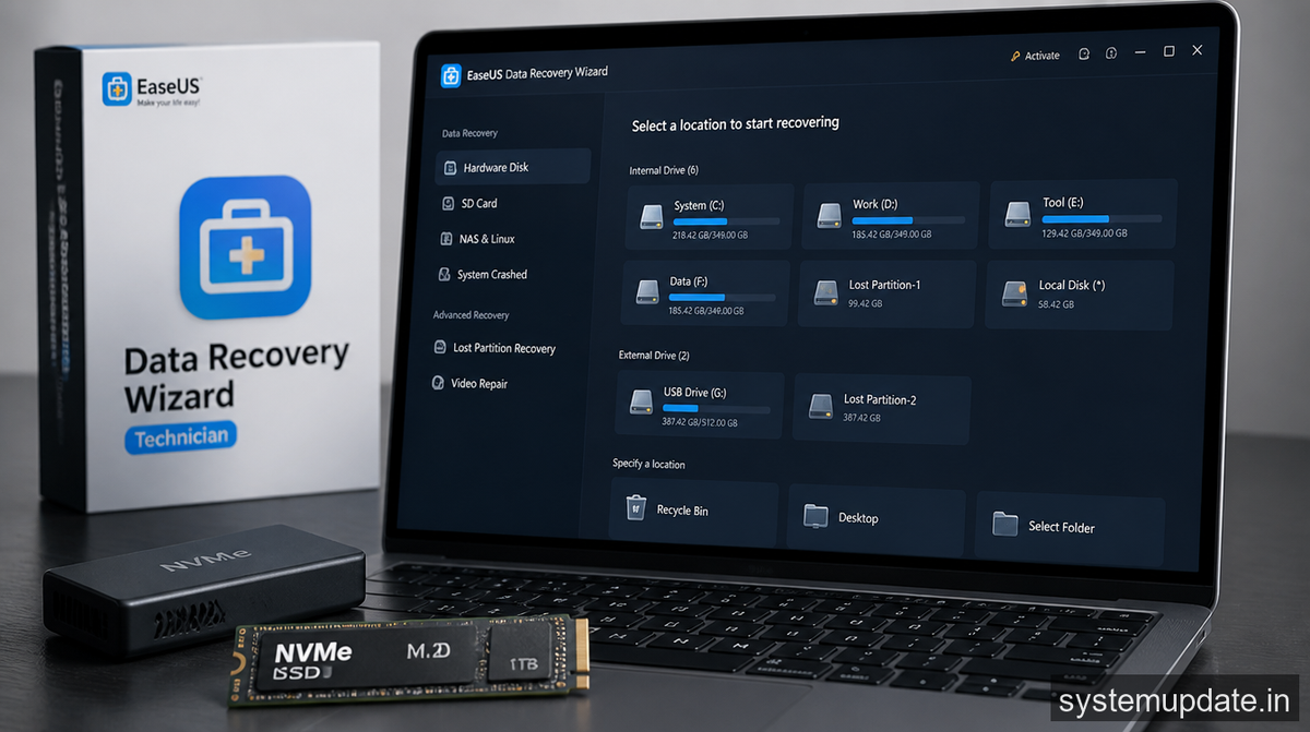 EaseUS Data Recovery Software Updated: Enhanced Support for NVMe Drives