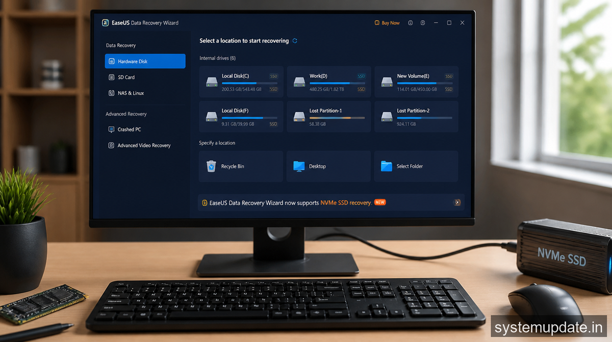 EaseUS Data Recovery Software Updated: Enhanced Support for NVMe Drives
