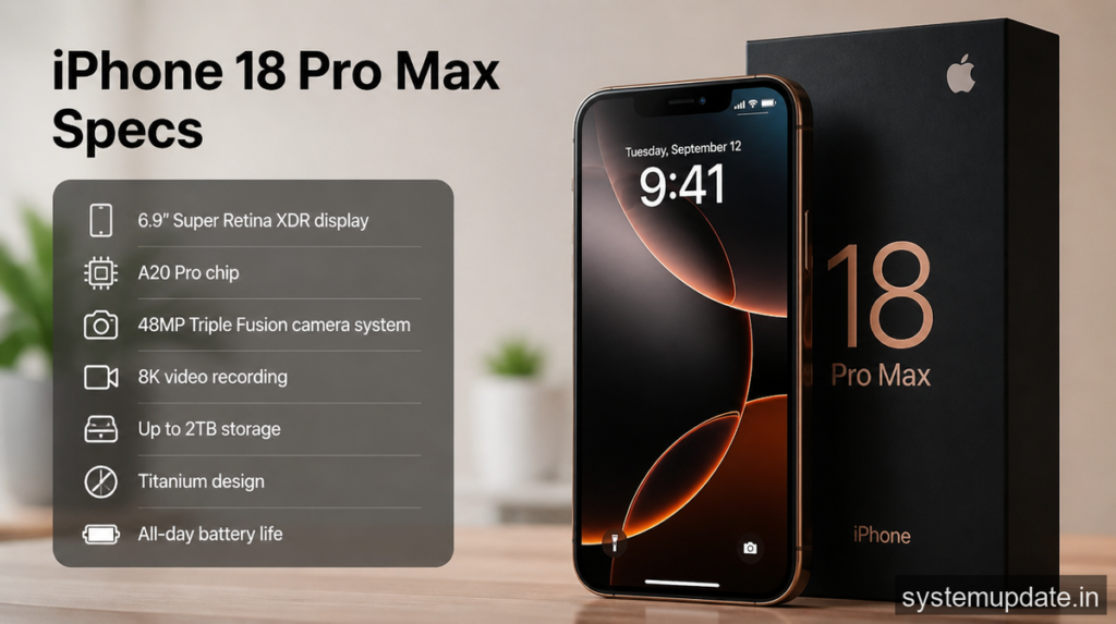 iPhone 18 Pro Max Specs and Features: What to Expect in 2026 iPhone 18 Pro Max Specs: Striking Apple Upgrade