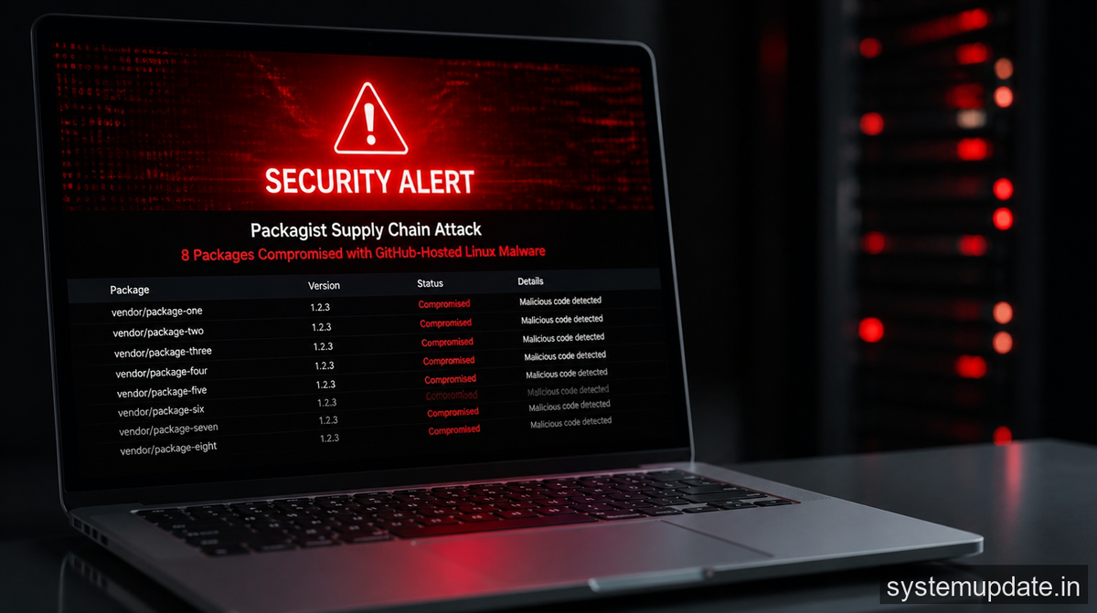 Packagist Supply Chain Attack Infects 8 Packages Using GitHub-Hosted Linux Malware 1 Packagist Supply Chain Attack Infects 8 Packages Using GitHub-Hosted Linux Malware