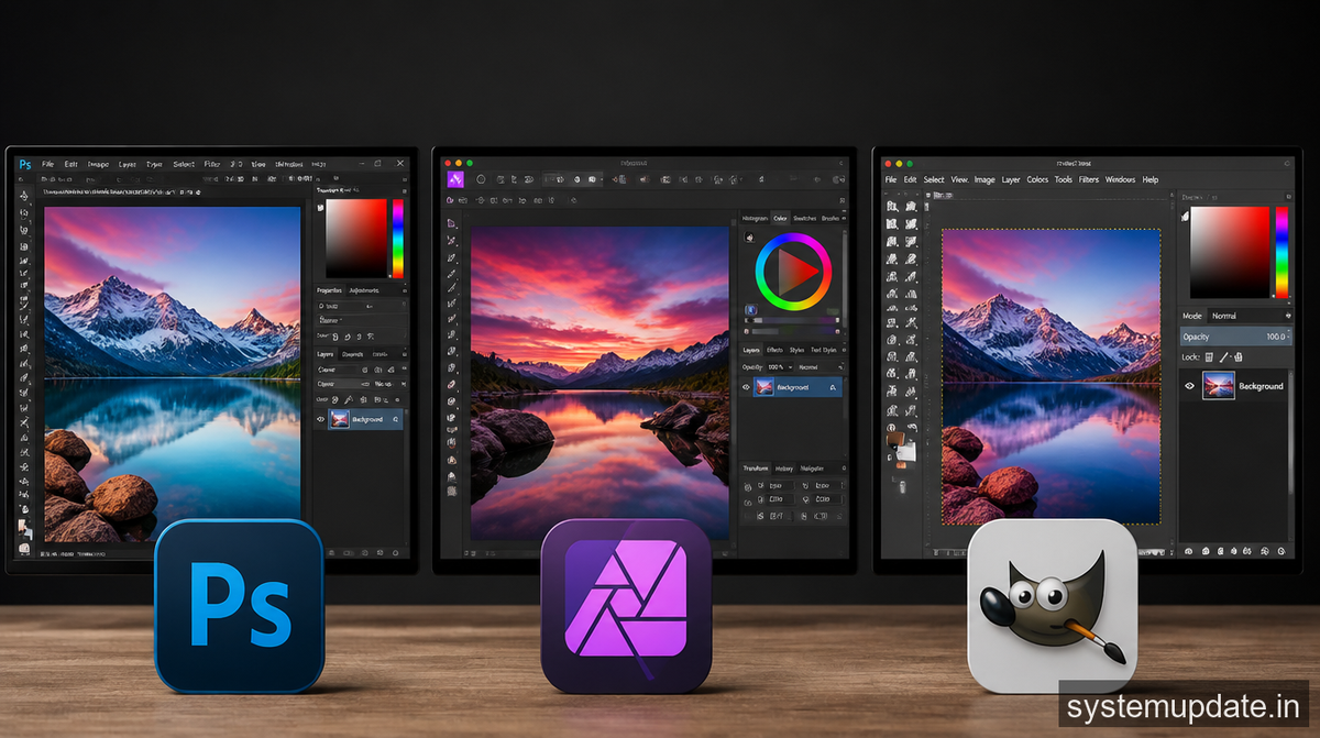 I tried Photoshop, Affinity, and GIMP for a month and the winner isn’t what you think Which Photo Editor Is Best in 2026? 3 I tried Photoshop, Affinity, and GIMP for a month and the winner isn’t what you think
