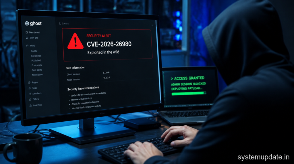 Ghost CMS CVE-2026-26980 Exploited to Hijack 700+ Sites for ClickFix Attacks