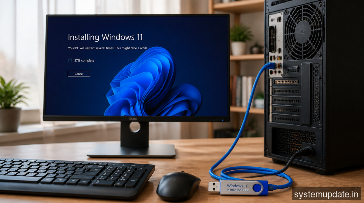 How to Install Windows 11 on Desktop Using Ethernet Cable and USB Drive