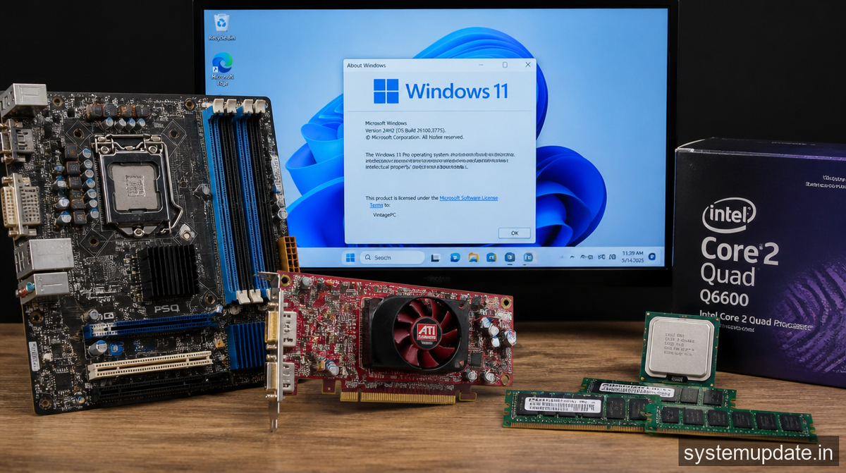 RAM crisis provokes enthusiast to try Windows 11 on DDR1-era hardware — other key vintage components included the Core 2 Q6600 and ATI Radeon HD 4650 AGP