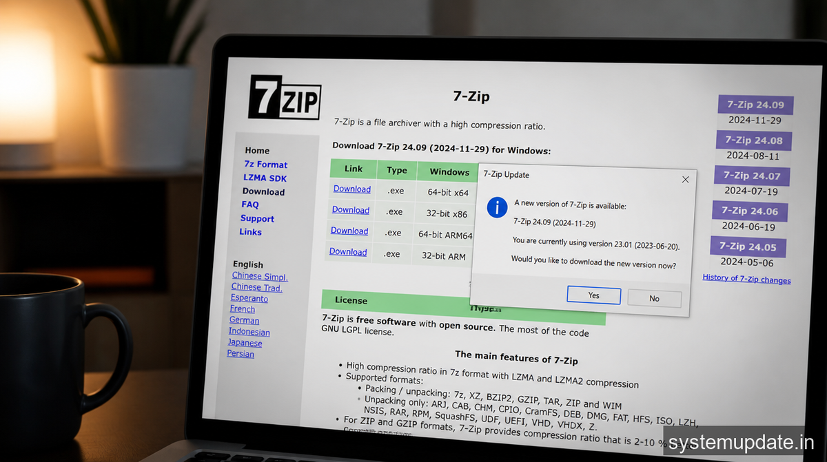 Update now: 7-Zip fixes RCE flaw exploitable with malicious archives - Latest Updates & Guide 1 Update now: 7-Zip fixes RCE flaw exploitable with malicious archives