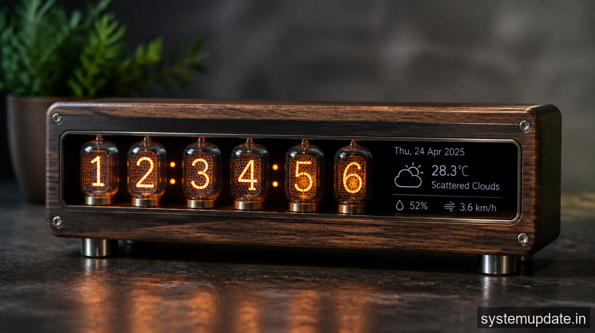DIY Nixie‑Inspired ESP32 Clock Shows Time and Weather on a Budget
